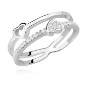 Inel argint cu pietre si inimioare DiAmanti Z1325A-DIA
